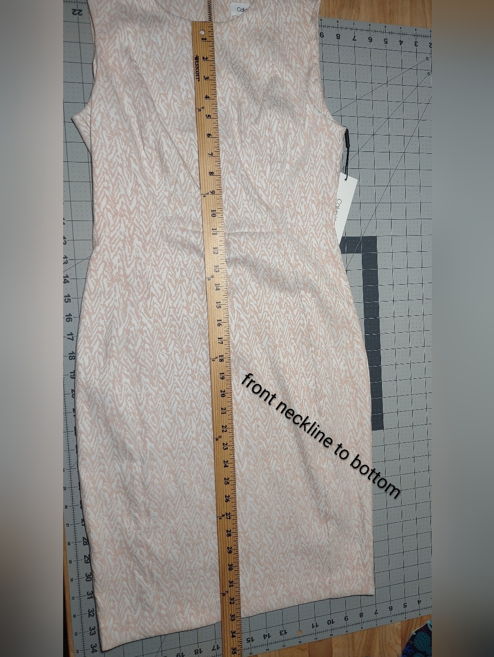 Calvin Klein Stretch Knit Patterned Sheath Dress - Picture 9 of 11